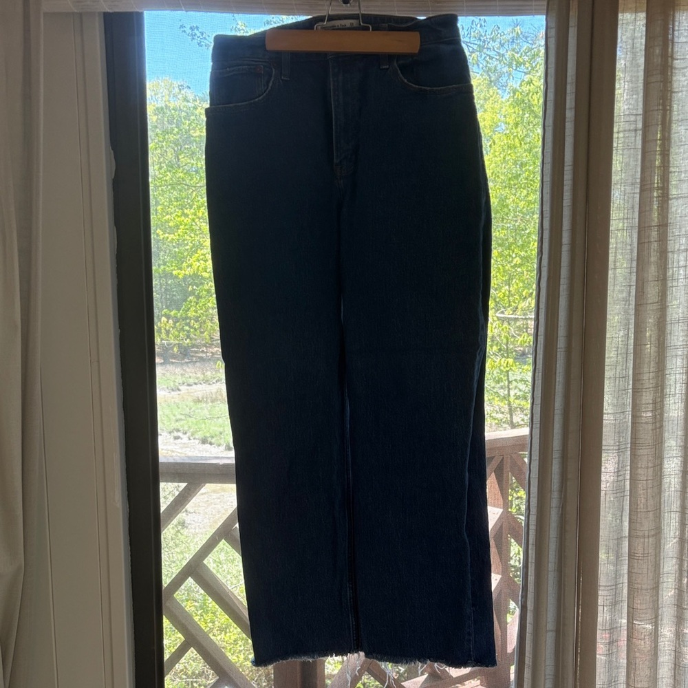 Abercrombie and Fitch Dark Blue 90s Style High Rise Relaxed Jean